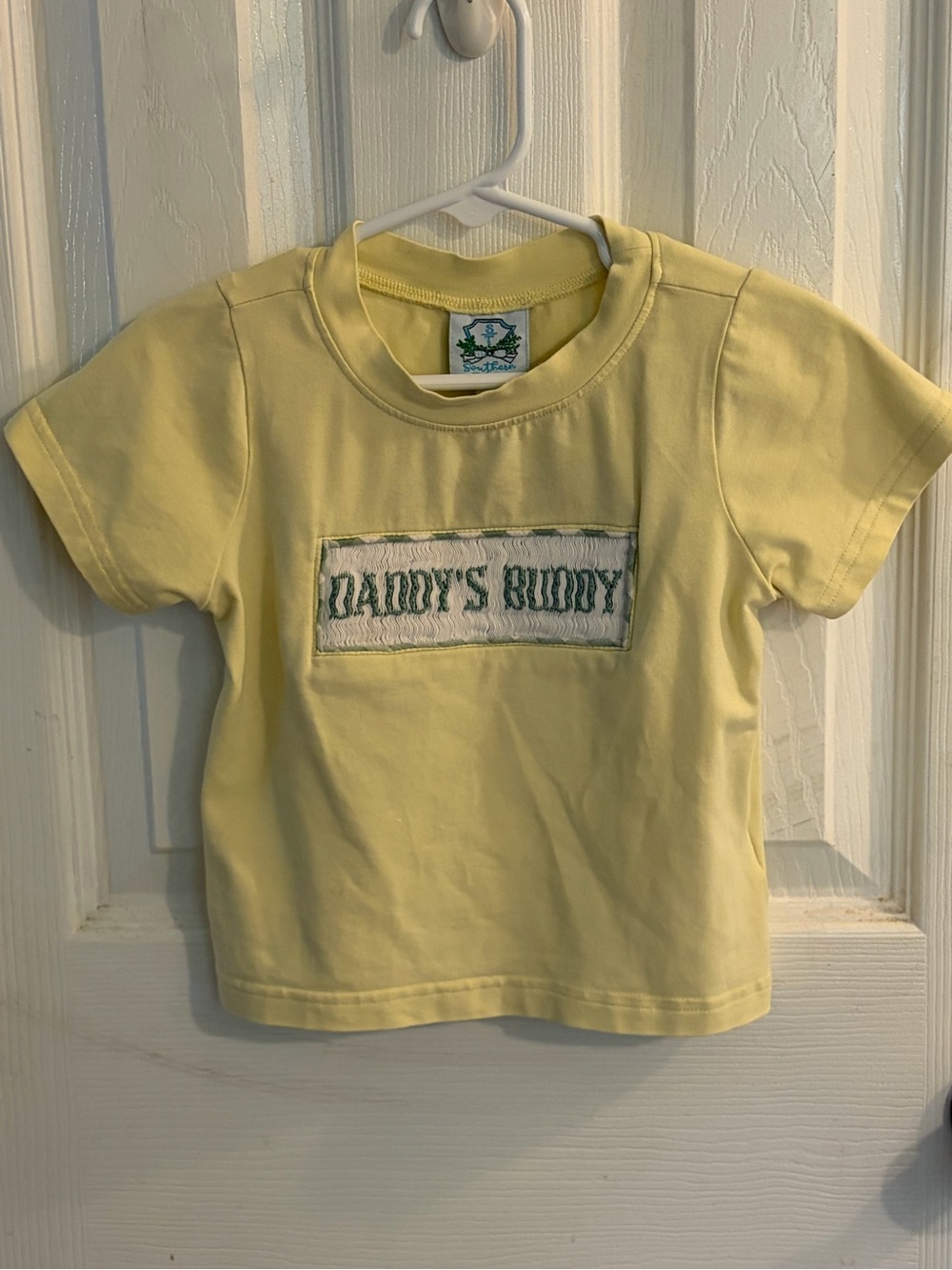 Southern Taters Boys Yellow Shirt w/Smocking "Daddy's Buddy" Size 18 Months